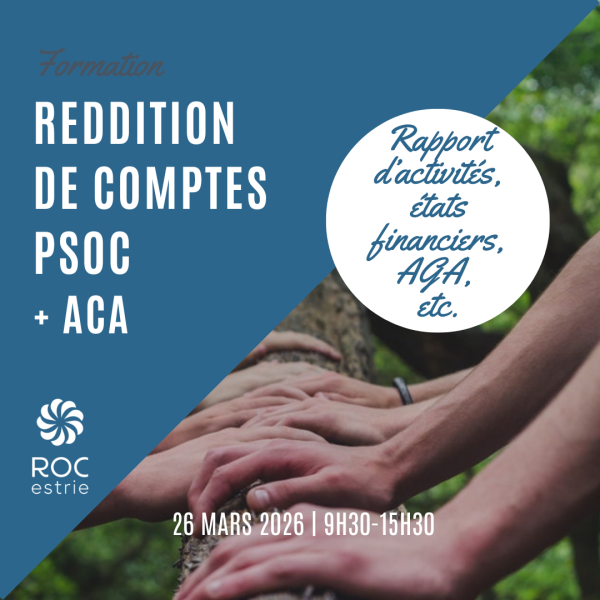 Formation Reddition de comptes PSOC et ACA