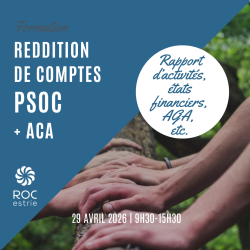 Formation Reddition de comptes PSOC et ACA