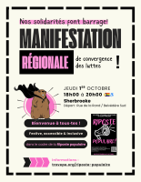 Manifestation régionale de convergence des luttes : Nos solidarités font barrage!