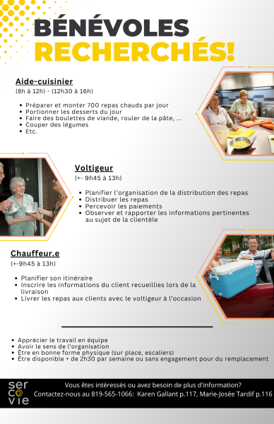 Sercovie recherche des bénévoles !