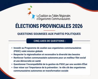 ➡️ De la Coalition des Tables régionales d'organismes communautaires