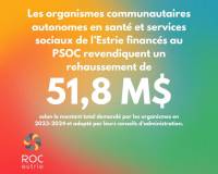 Plus de 51 M $ en besoin  la mission pour les groupes au PSOC en Estrie