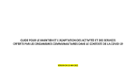 Guide - maintien et adaptation des activit�s et des services offerts